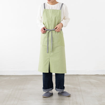 organic cottonエプロン ライム