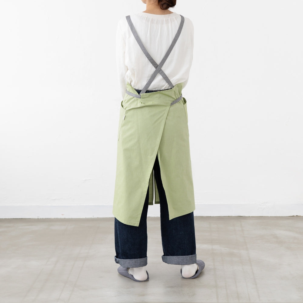 organic cottonエプロン ライム