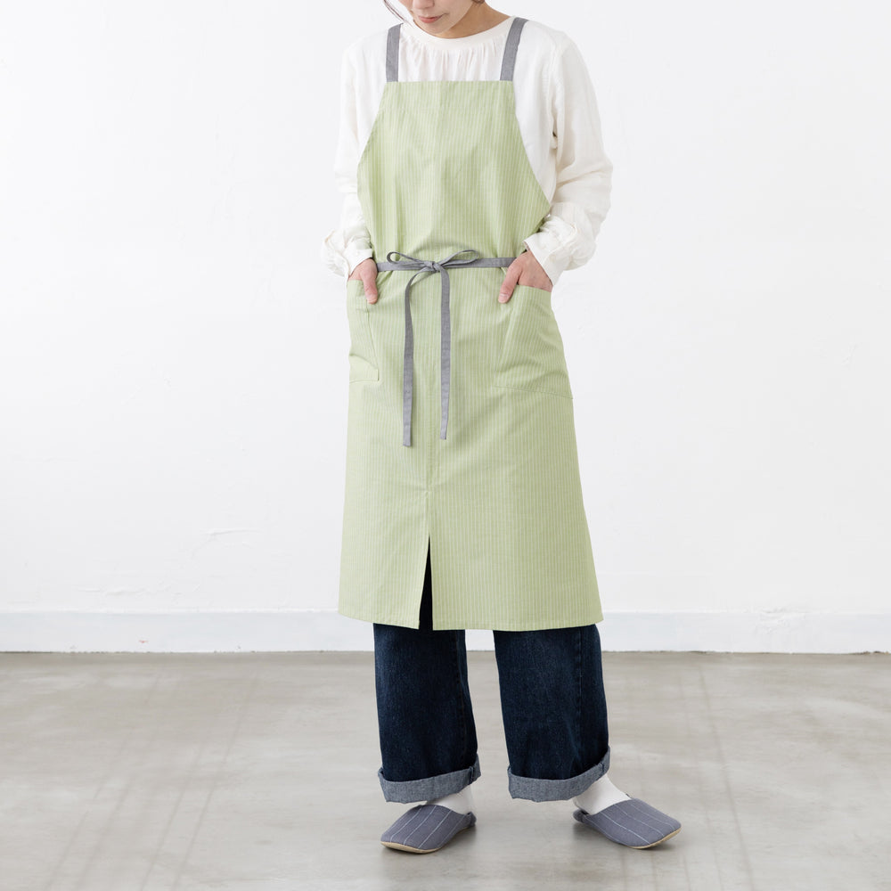 organic cottonエプロン ライムST