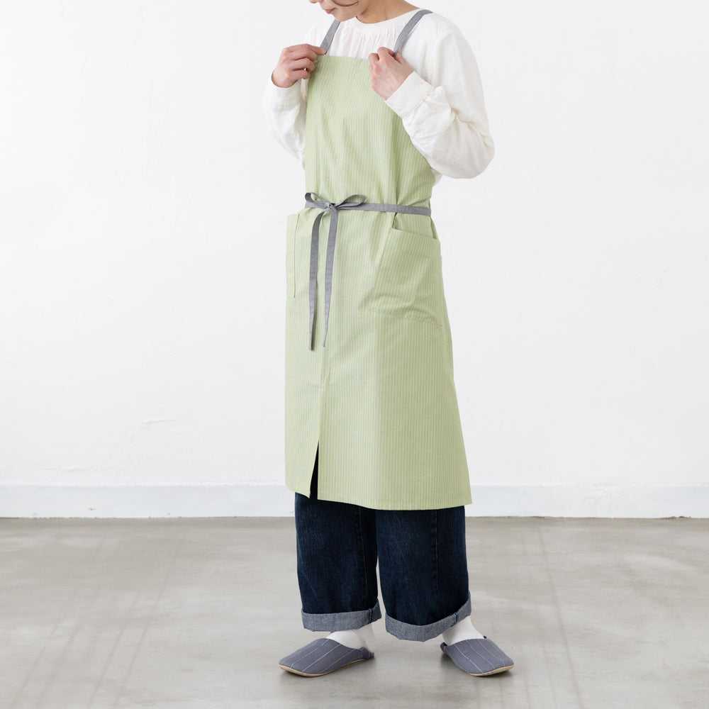organic cottonエプロン ライムST