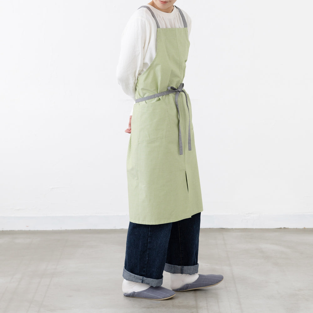 organic cottonエプロン ライムST