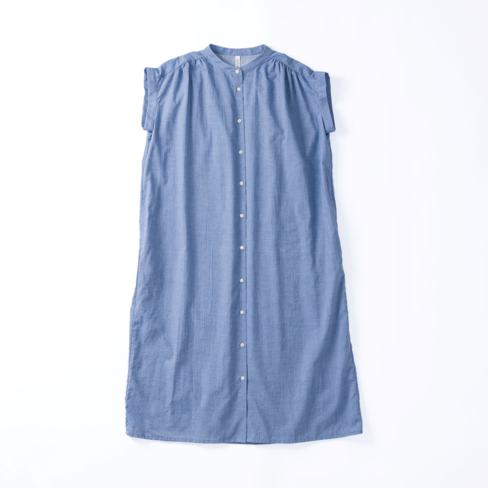 cottonボイル　ギャザーワンピース