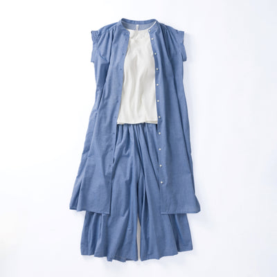 cottonボイル　ギャザーワンピース