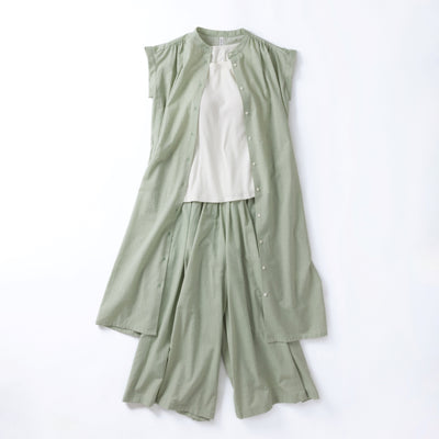 cottonボイル　ギャザーワンピース