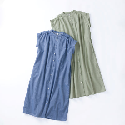 cottonボイル　ギャザーワンピース