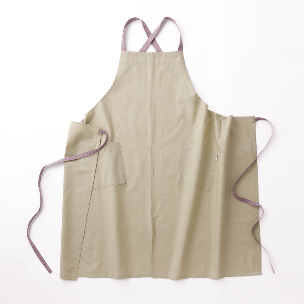 organic cottonエプロン イエローベージュ