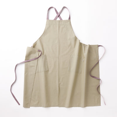 organic cottonエプロン イエローベージュ